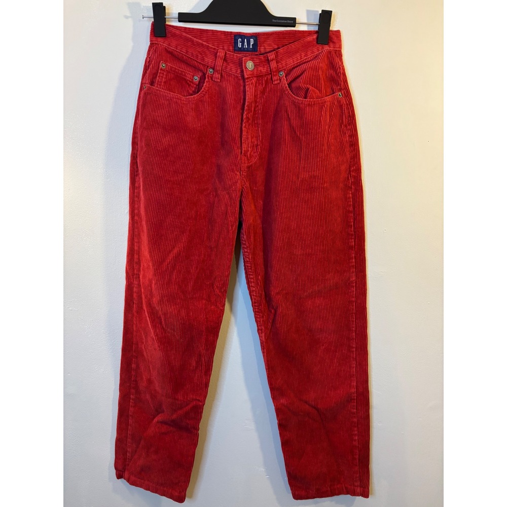 VTG GAP Cranberry Red High Waisted Corduroy Pant 8 80's
